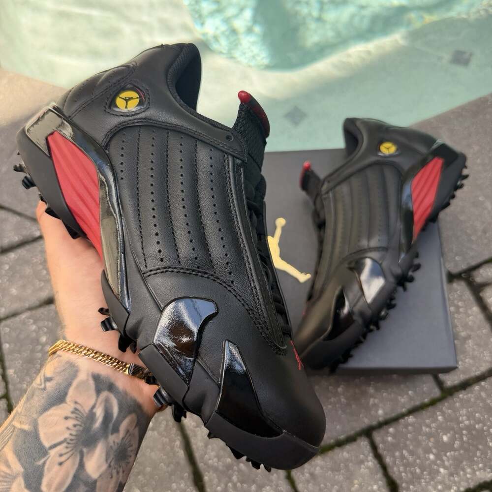 NIKE AIR JORDAN 14 G GOLF SHOES LAST SHOT BLACK VARSITY RED HJ7710-001 MEN’S 5